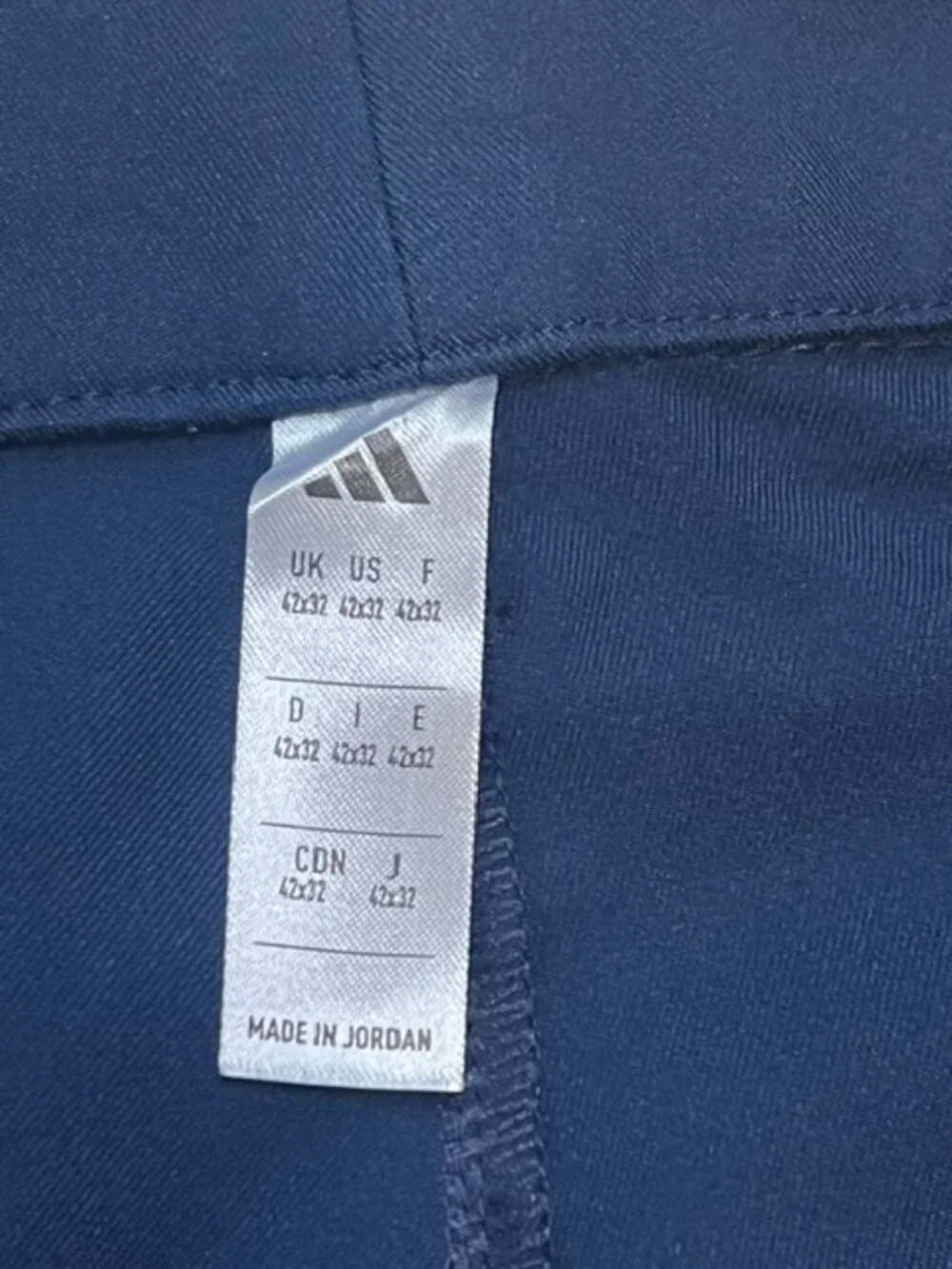Adidas Men Navy Blue Adi Golf Pants Size 42 x 32 Brand New NWT Reg Fit Straight